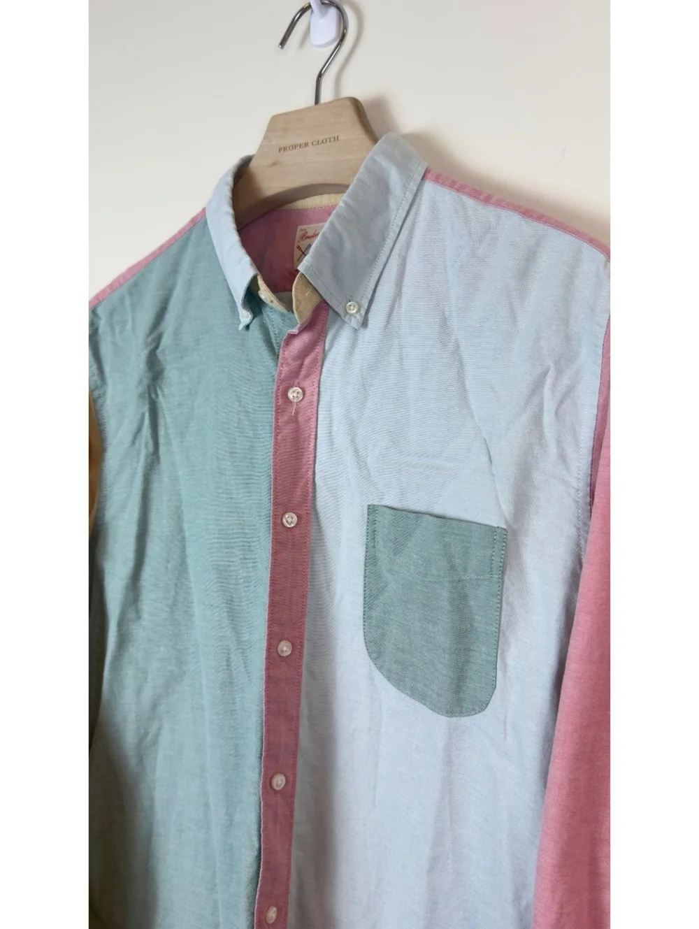 J.Crew Broken-In Oxford Organic Cotton Colorblock Shirt Men’s Large Multicolor